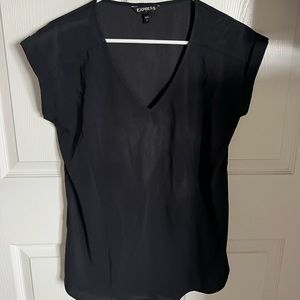 Black Express Silky V-Neck Gramercy Tee